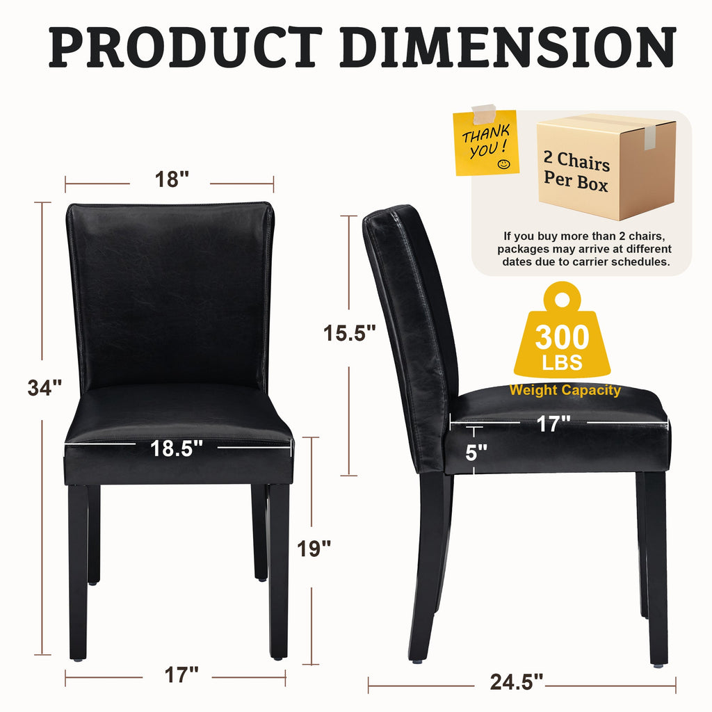 Drlovely Modern High-Back Dining Chairs with Rubberwood Legs