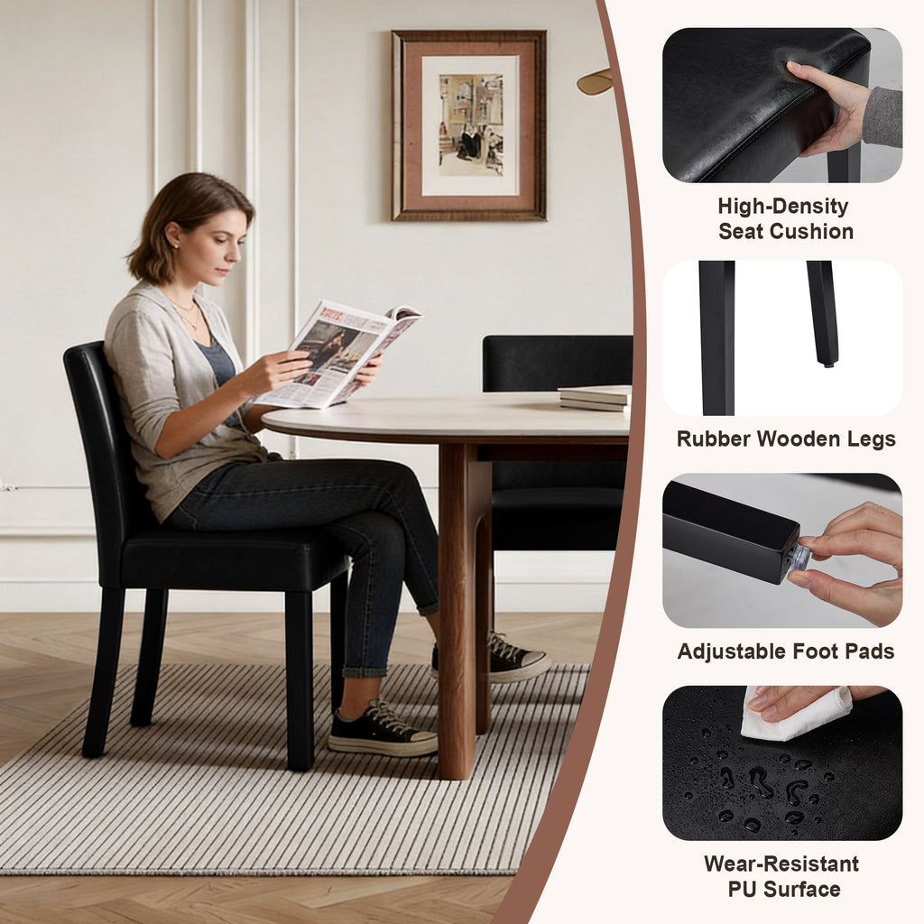 Drlovely Modern High-Back Dining Chairs with Rubberwood Legs