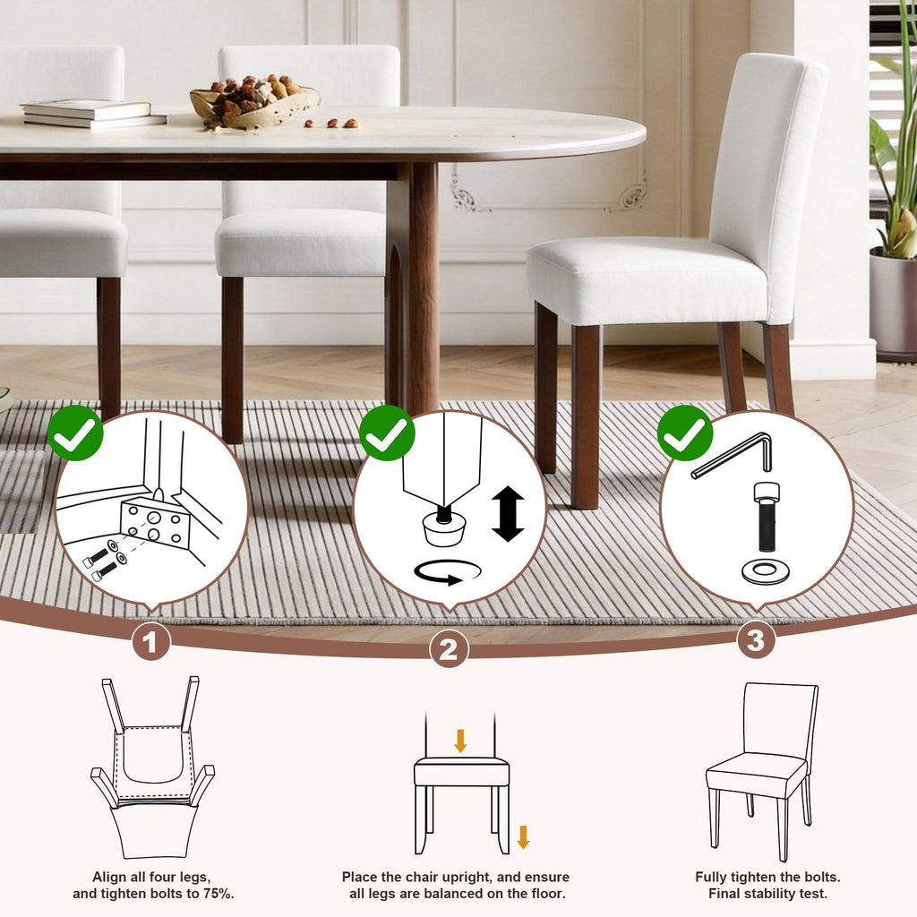 Drlovely Modern High-Back Dining Chairs with Rubberwood Legs