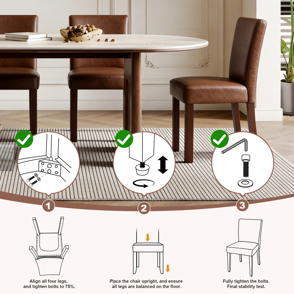 Drlovely Modern High-Back Dining Chairs with Rubberwood Legs