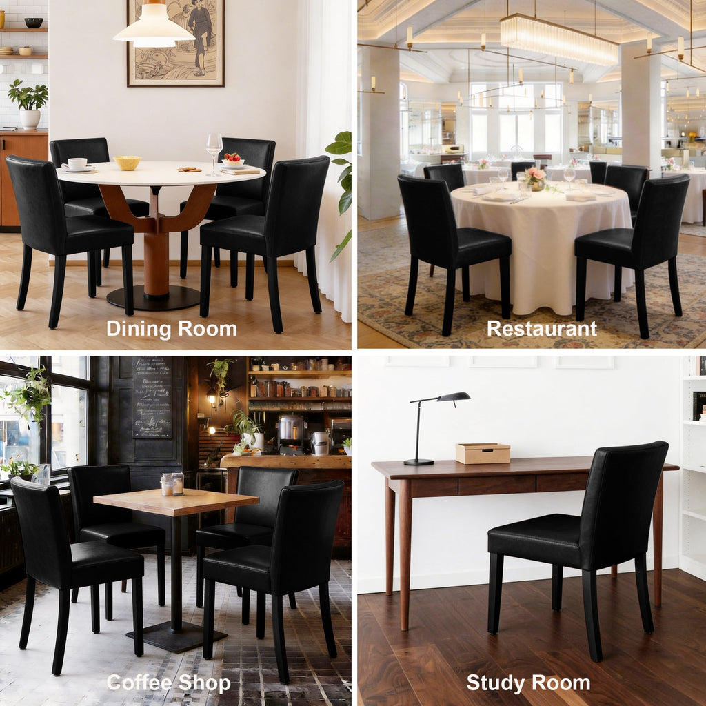 Drlovely Modern High-Back Dining Chairs with Rubberwood Legs