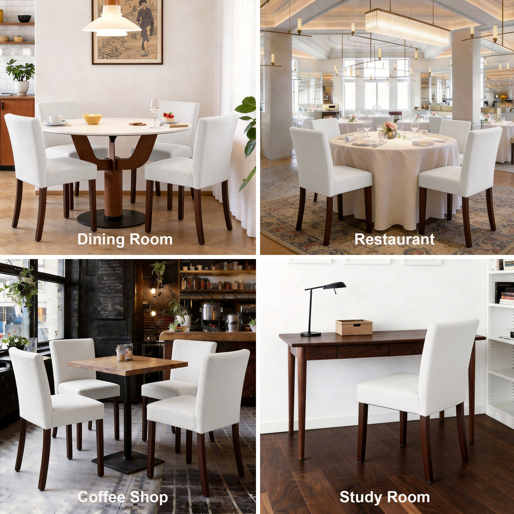 Drlovely Modern High-Back Dining Chairs with Rubberwood Legs