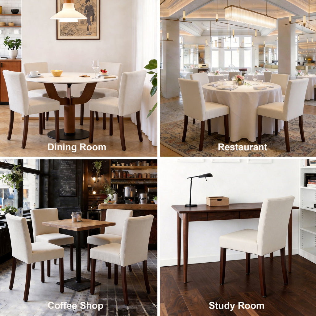 Drlovely Modern High-Back Dining Chairs with Rubberwood Legs