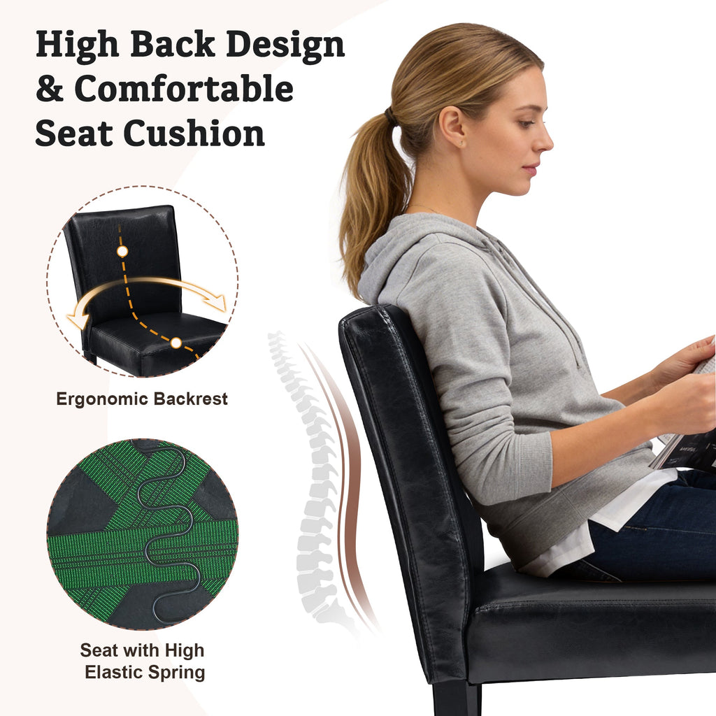 Drlovely Modern High-Back Dining Chairs with Rubberwood Legs