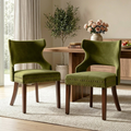Drlovely Mid-Century Modern Upholstered Dining Chairs with Rubberwood Legs & Nailhead Trim