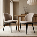 Drlovely Modern Armless Dining Chairs with Solid Wood Frame & Chenille Upholstery