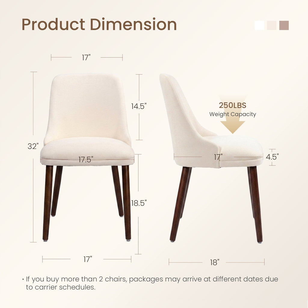 Drlovely Modern Soft Chenille Upholstered Side Chair Dining Chairs