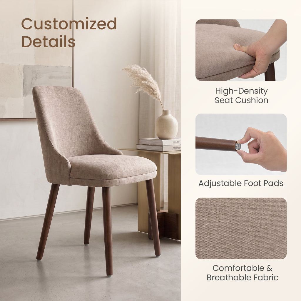 Drlovely Modern Soft Chenille Upholstered Side Chair Dining Chairs