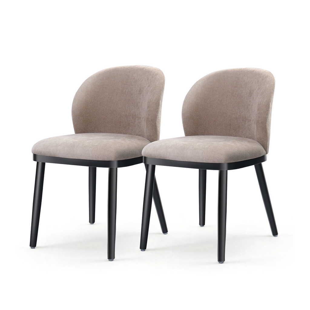 Drlovely Modern Armless Dining Chairs with Solid Wood Frame & Chenille Upholstery