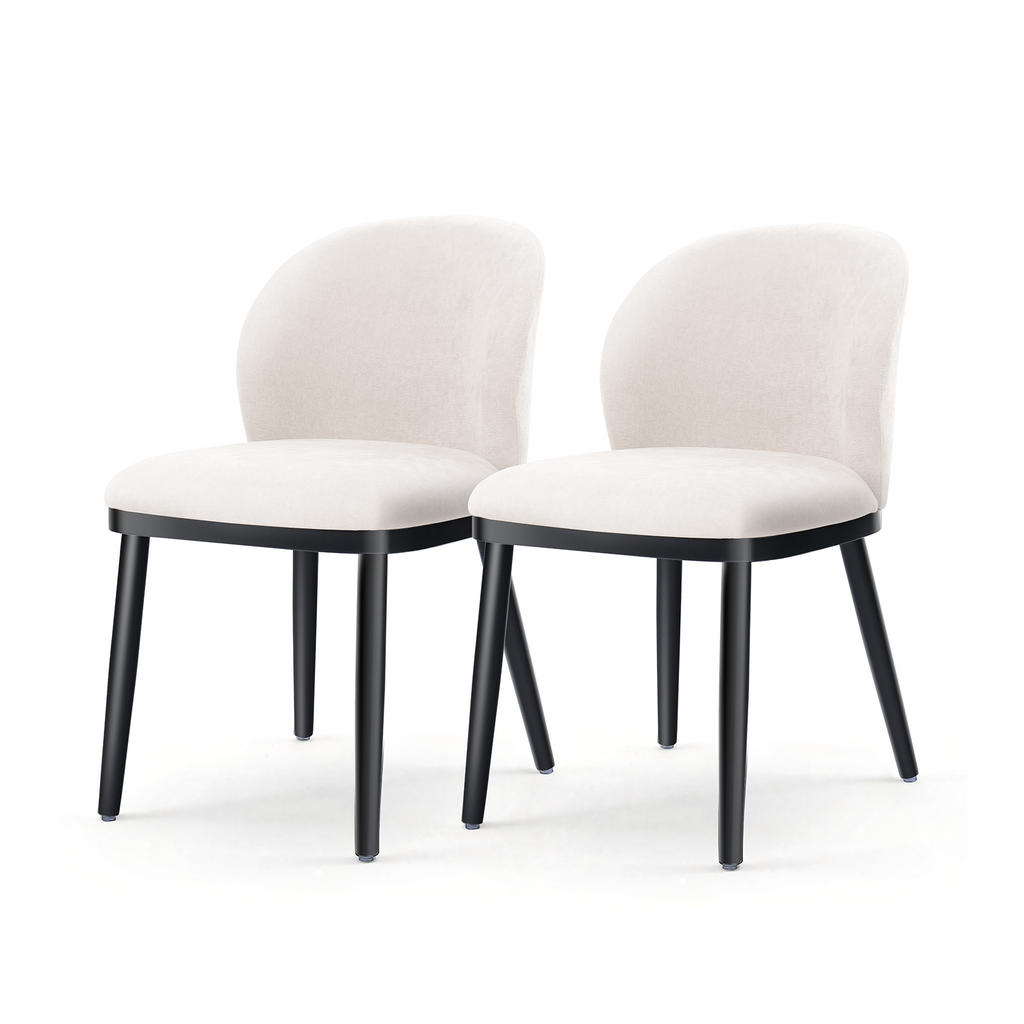 Drlovely Modern Armless Dining Chairs with Solid Wood Frame & Chenille Upholstery