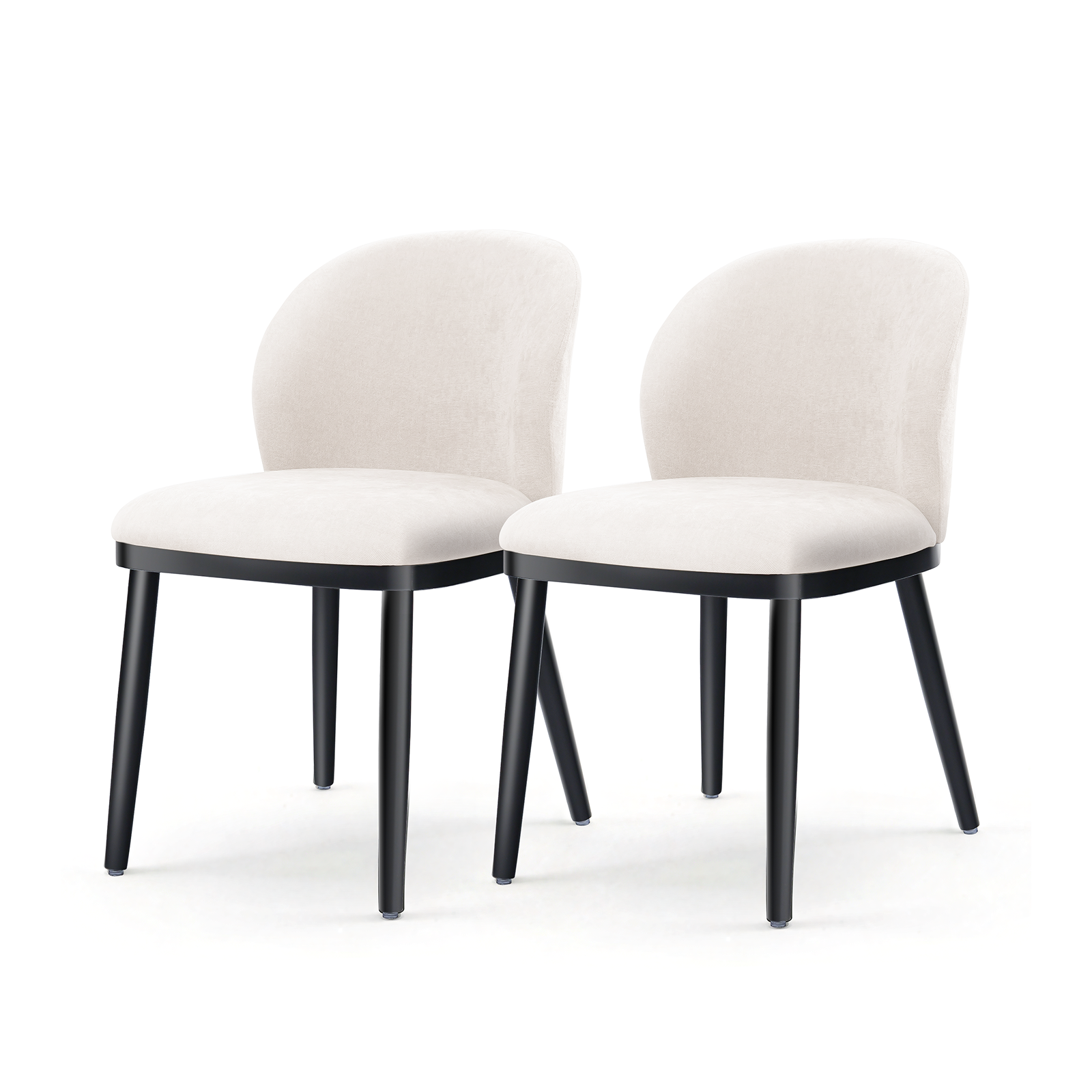 Drlovely Modern Armless Dining Chairs with Solid Wood Frame & Chenille Upholstery