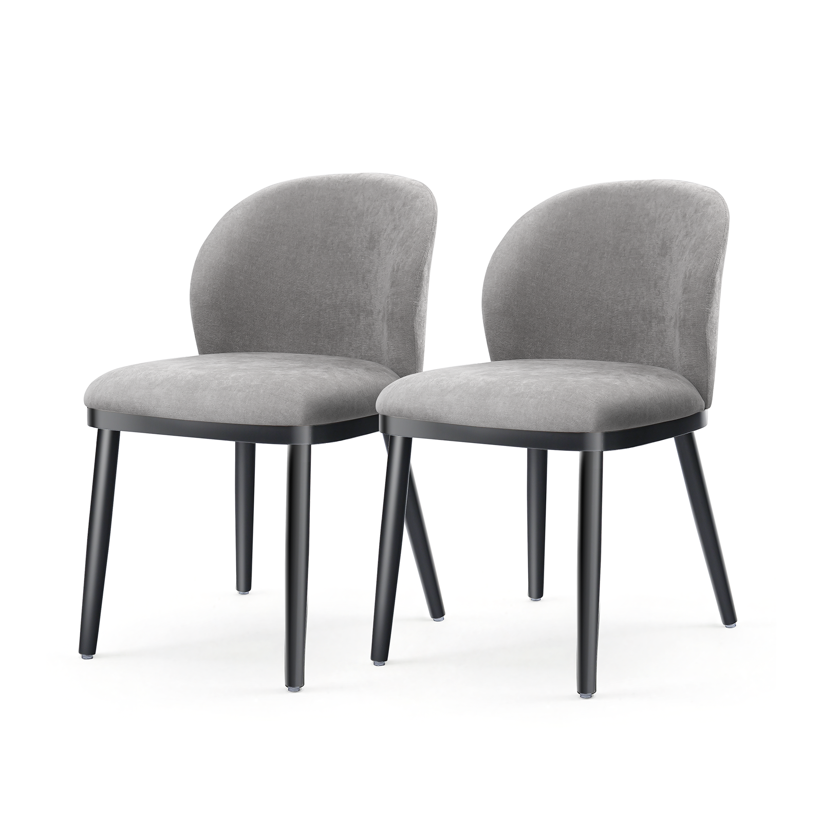 Drlovely Modern Armless Dining Chairs with Solid Wood Frame & Chenille Upholstery