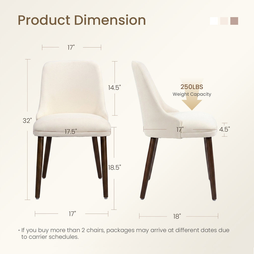 Drlovely Modern Soft Chenille Upholstered Side Chair Dining Chairs