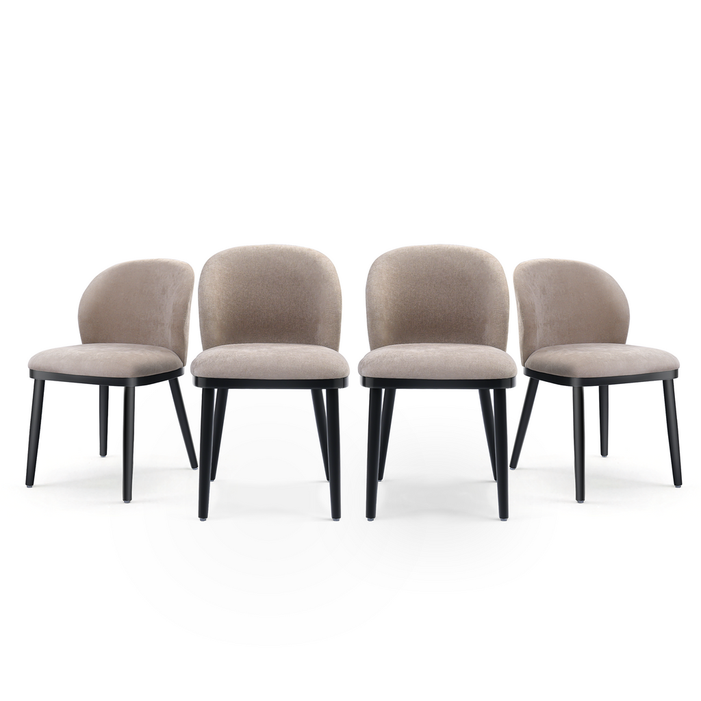 Drlovely Modern Armless Dining Chairs with Solid Wood Frame & Chenille Upholstery