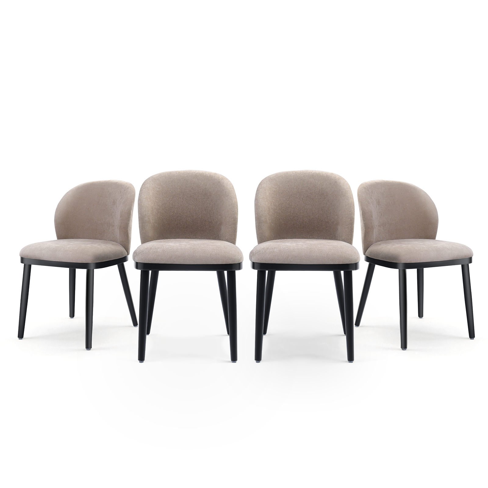 Drlovely Modern Armless Dining Chairs with Solid Wood Frame & Chenille Upholstery