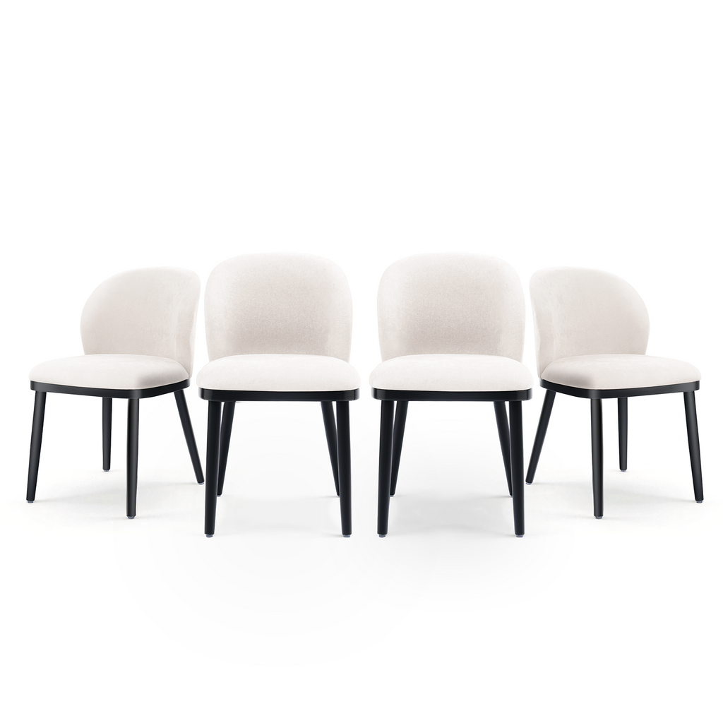 Drlovely Modern Armless Dining Chairs with Solid Wood Frame & Chenille Upholstery