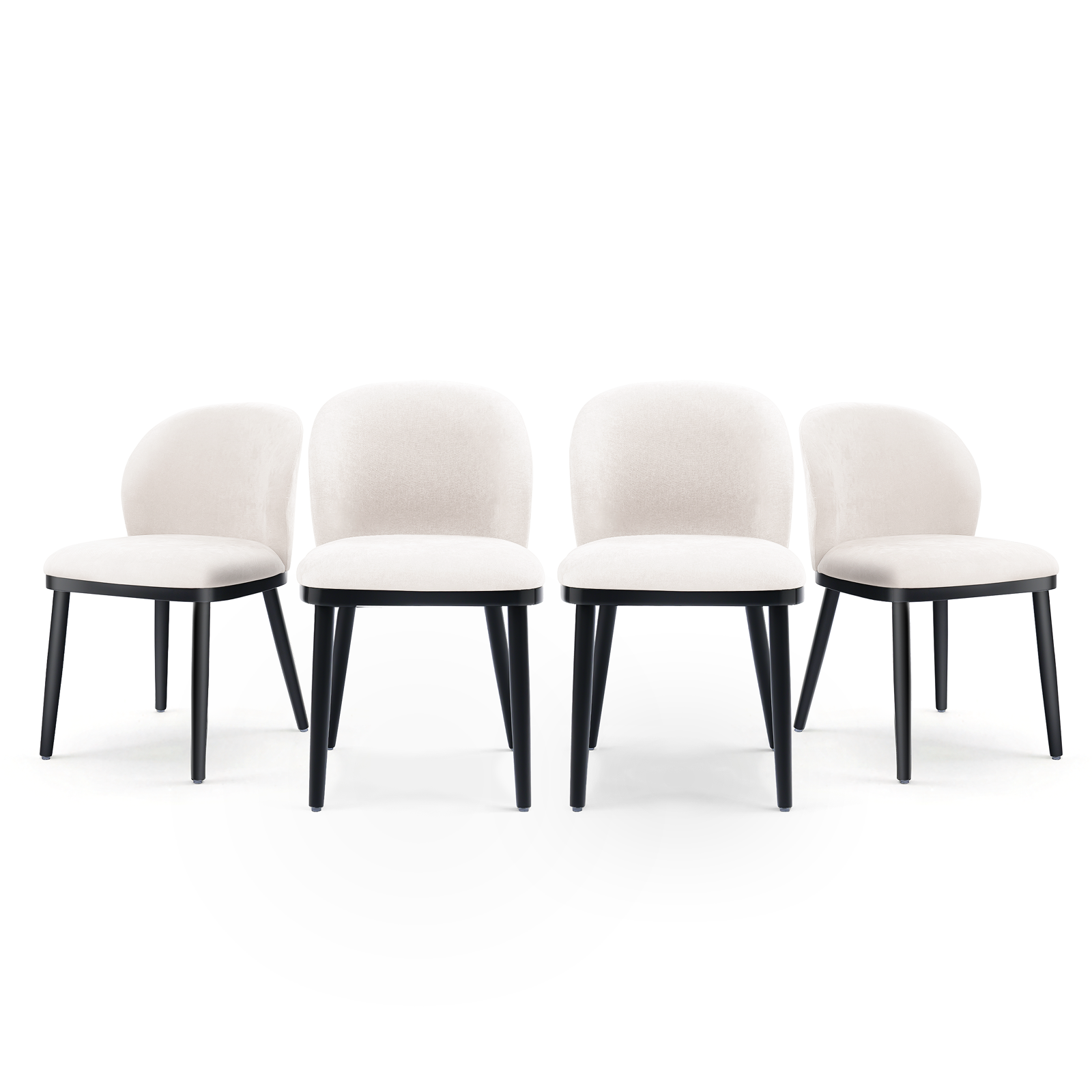 Drlovely Modern Armless Dining Chairs with Solid Wood Frame & Chenille Upholstery