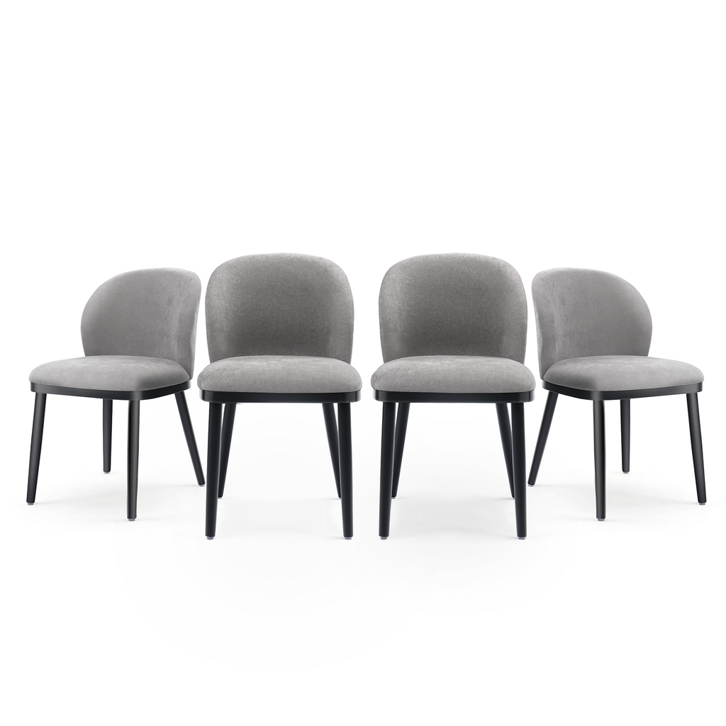 Drlovely Modern Armless Dining Chairs with Solid Wood Frame & Chenille Upholstery