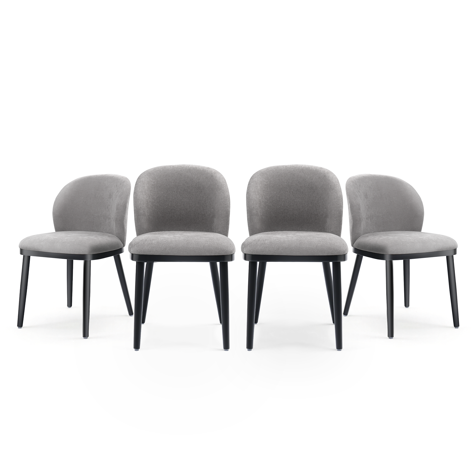 Drlovely Modern Armless Dining Chairs with Solid Wood Frame & Chenille Upholstery