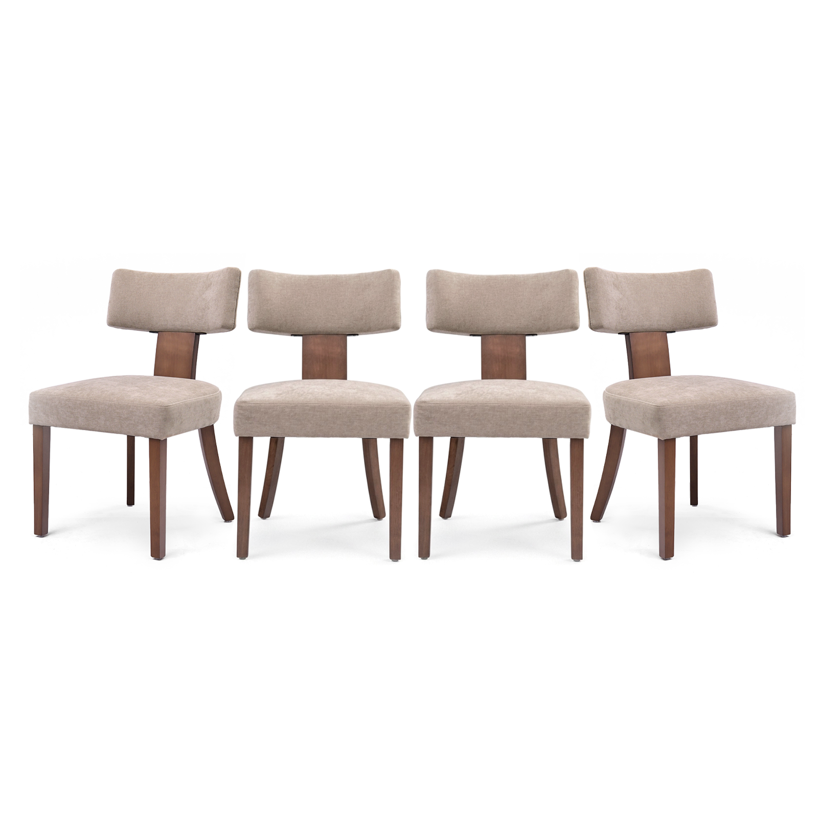 Drlovely Minimalist Chenille Dining Chairs with Rubberwood Legs & T-Back Design