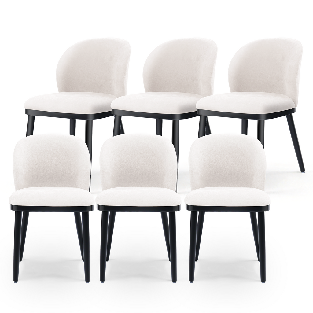 Drlovely Modern Armless Dining Chairs with Solid Wood Frame & Chenille Upholstery