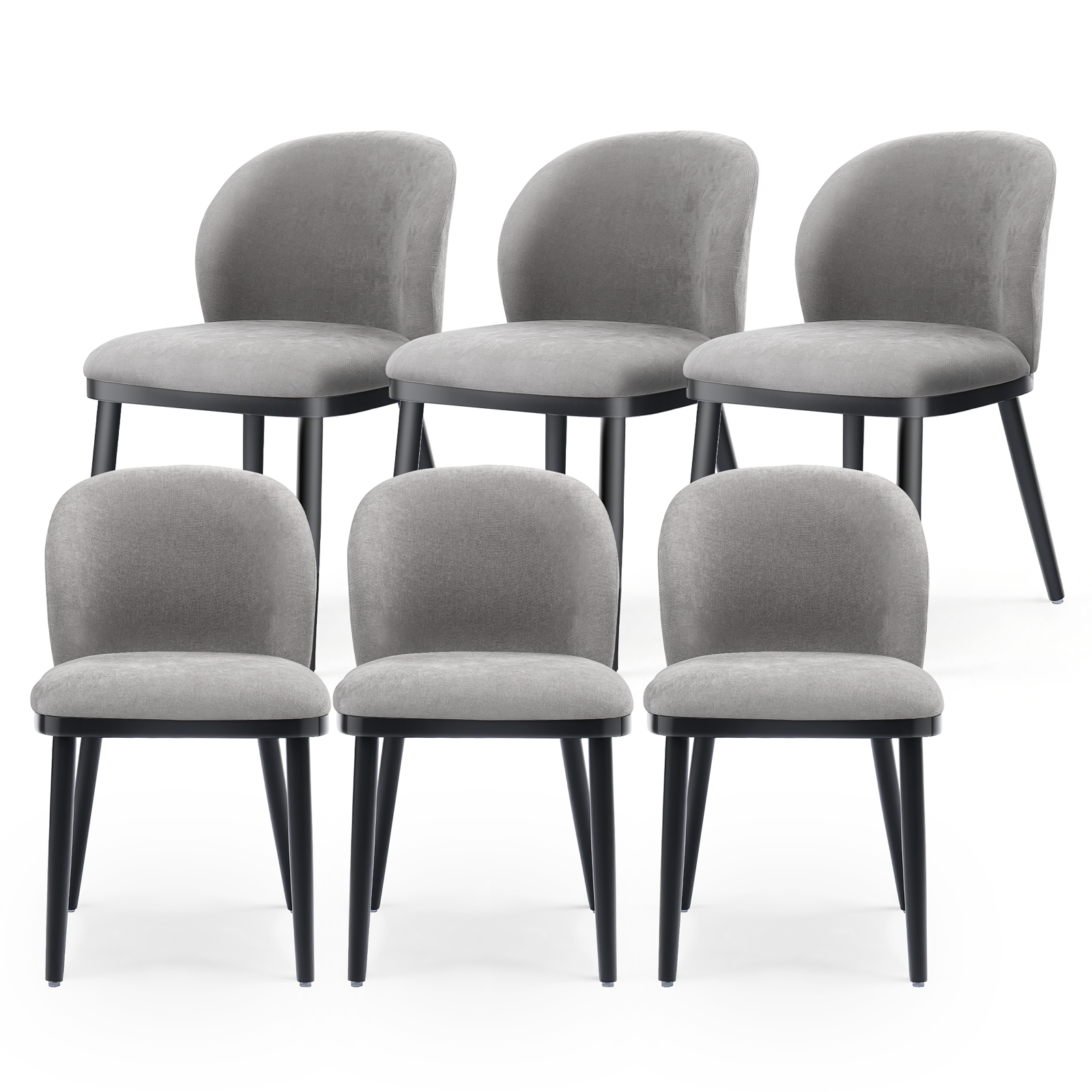 Drlovely Modern Armless Dining Chairs with Solid Wood Frame & Chenille Upholstery