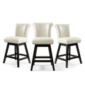 Drlovely Vintage Wingback Swivel Bar Stools with Nailhead Trim & Solid Wood Legs
