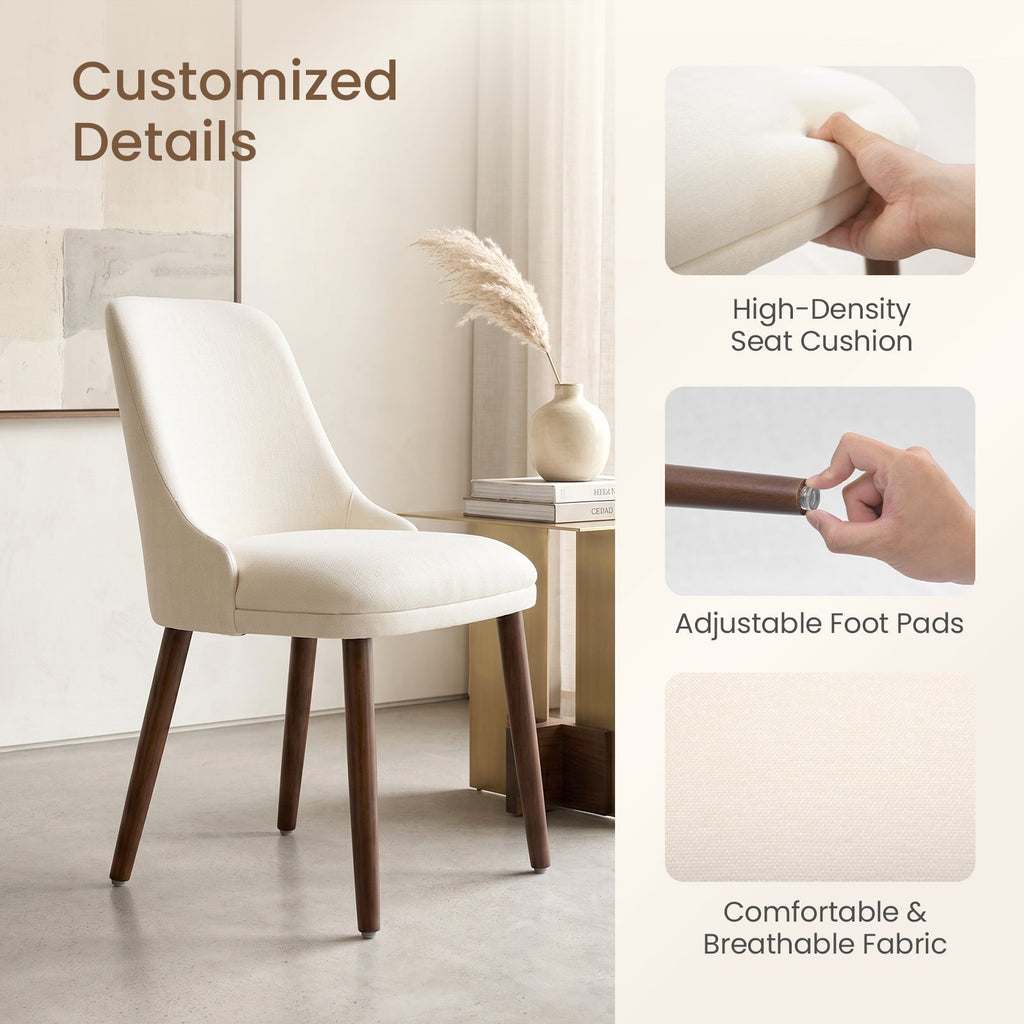 Drlovely Modern Soft Chenille Upholstered Side Chair Dining Chairs