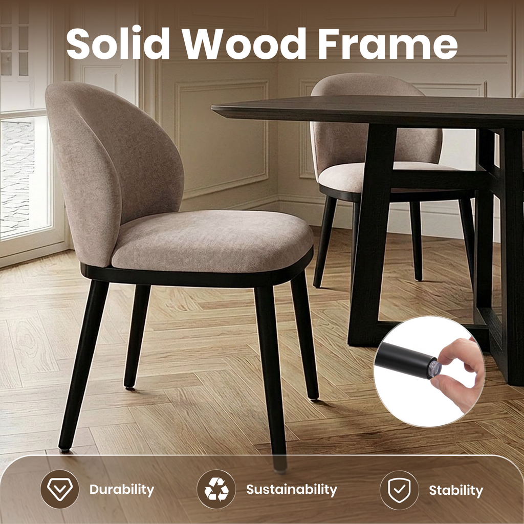 Drlovely Modern Armless Dining Chairs with Solid Wood Frame & Chenille Upholstery