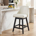 Drlovely Modern 360° Swivel Bar Stools with Faux Leather Upholstery