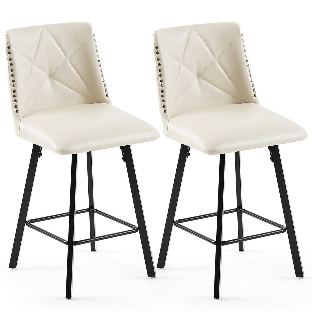 Drlovely Modern Star Bar Stools Set of 2/3/4 with Faux Leather Upholstery