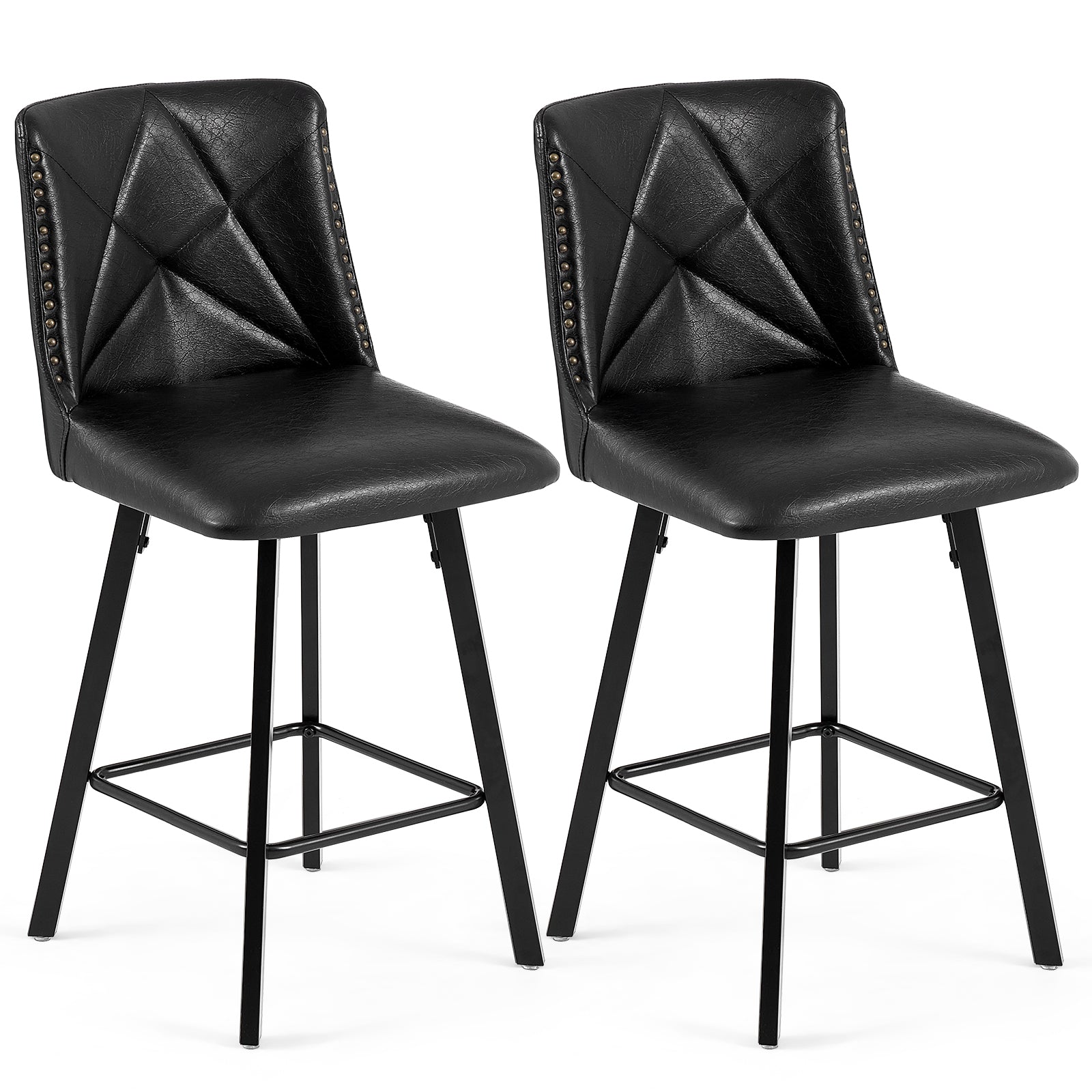 Drlovely Modern Star Bar Stools Set of 2/3/4 with Faux Leather Upholstery