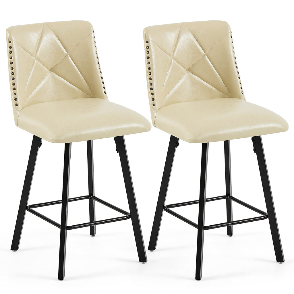Drlovely Modern Star Bar Stools Set of 2/3/4 with Faux Leather Upholstery