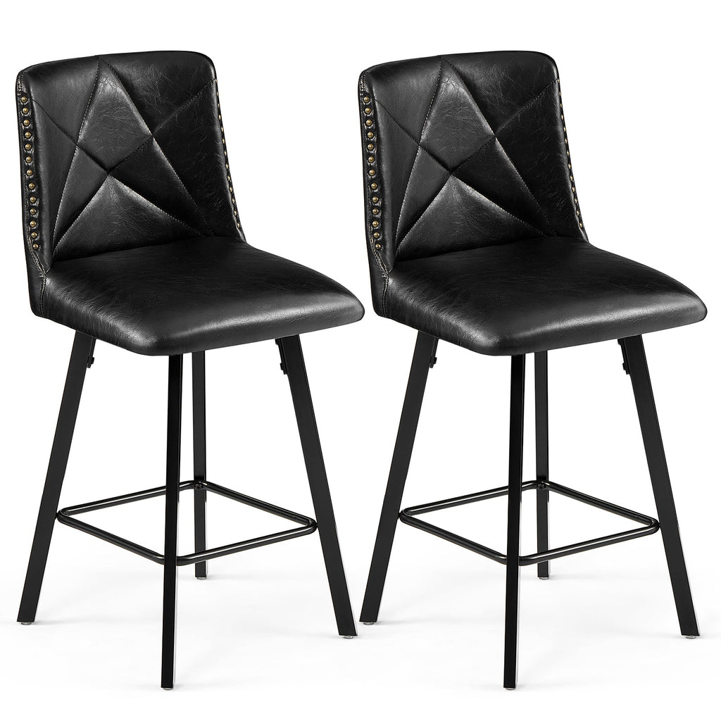 Drlovely Modern Star Bar Stools Set of 2/3/4 with Faux Leather Upholstery