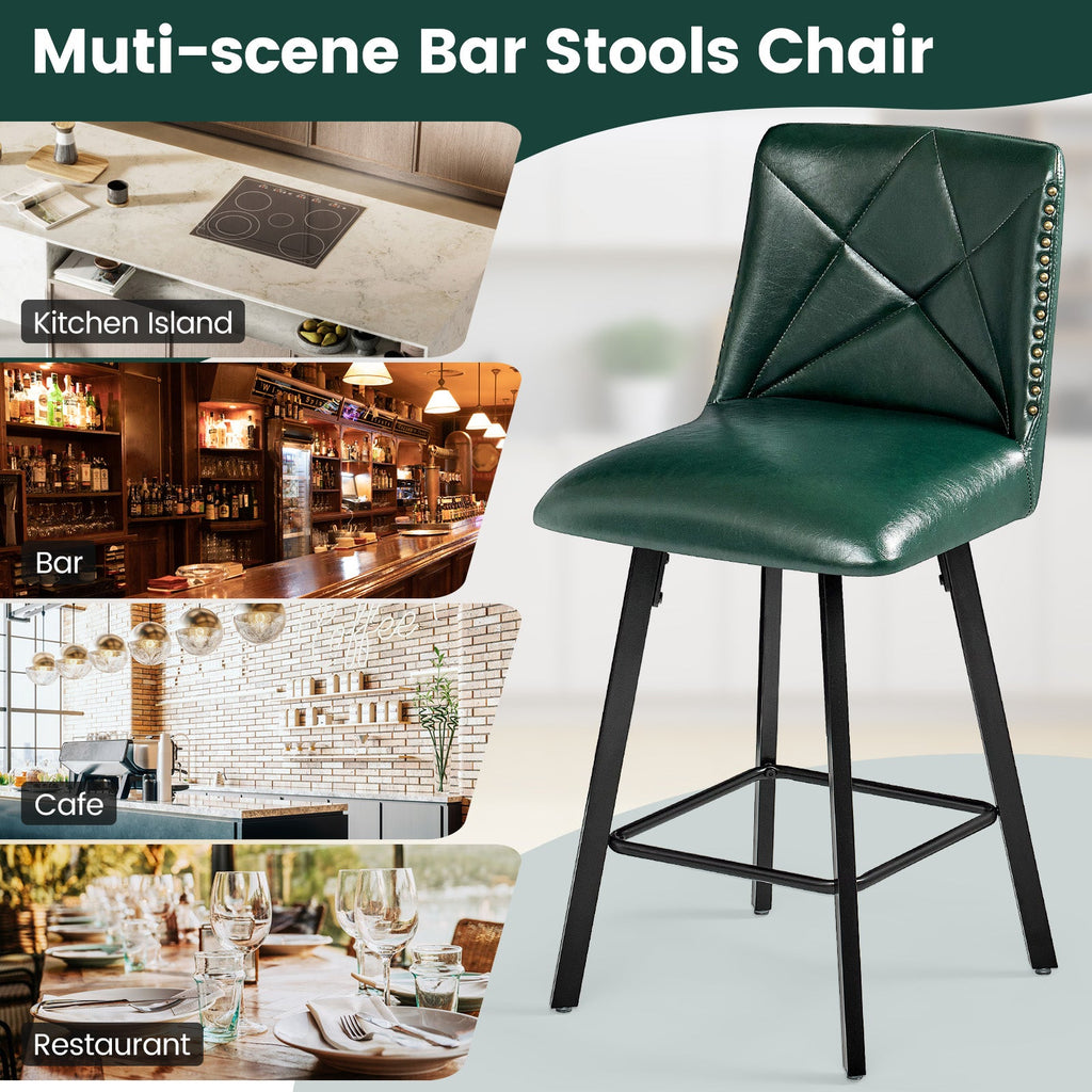 Drlovely Modern Star Bar Stools Set of 2/3/4 with Faux Leather Upholstery