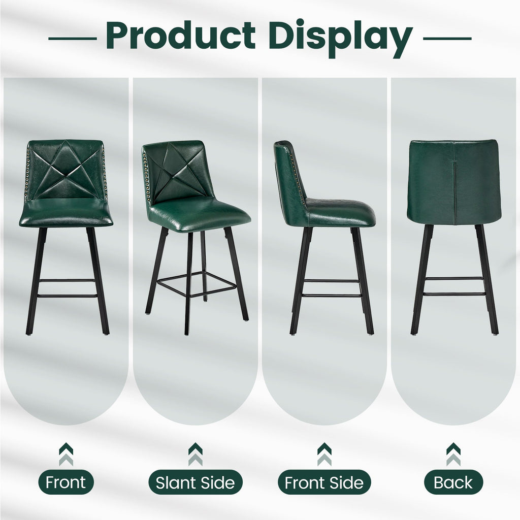 Drlovely Modern Star Bar Stools Set of 2/3/4 with Faux Leather Upholstery