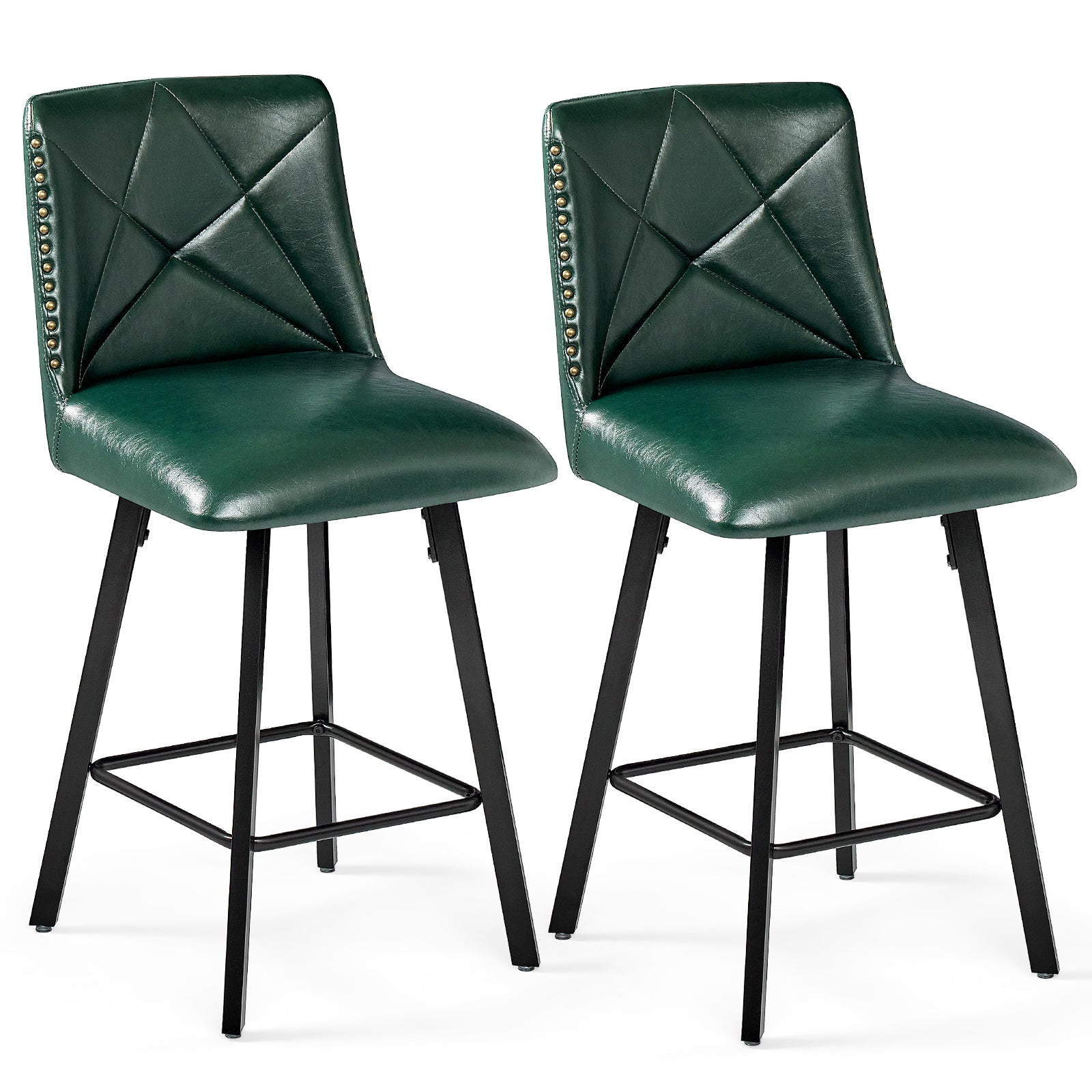 Drlovely Modern Star Bar Stools Set of 2/3/4 with Faux Leather Upholstery