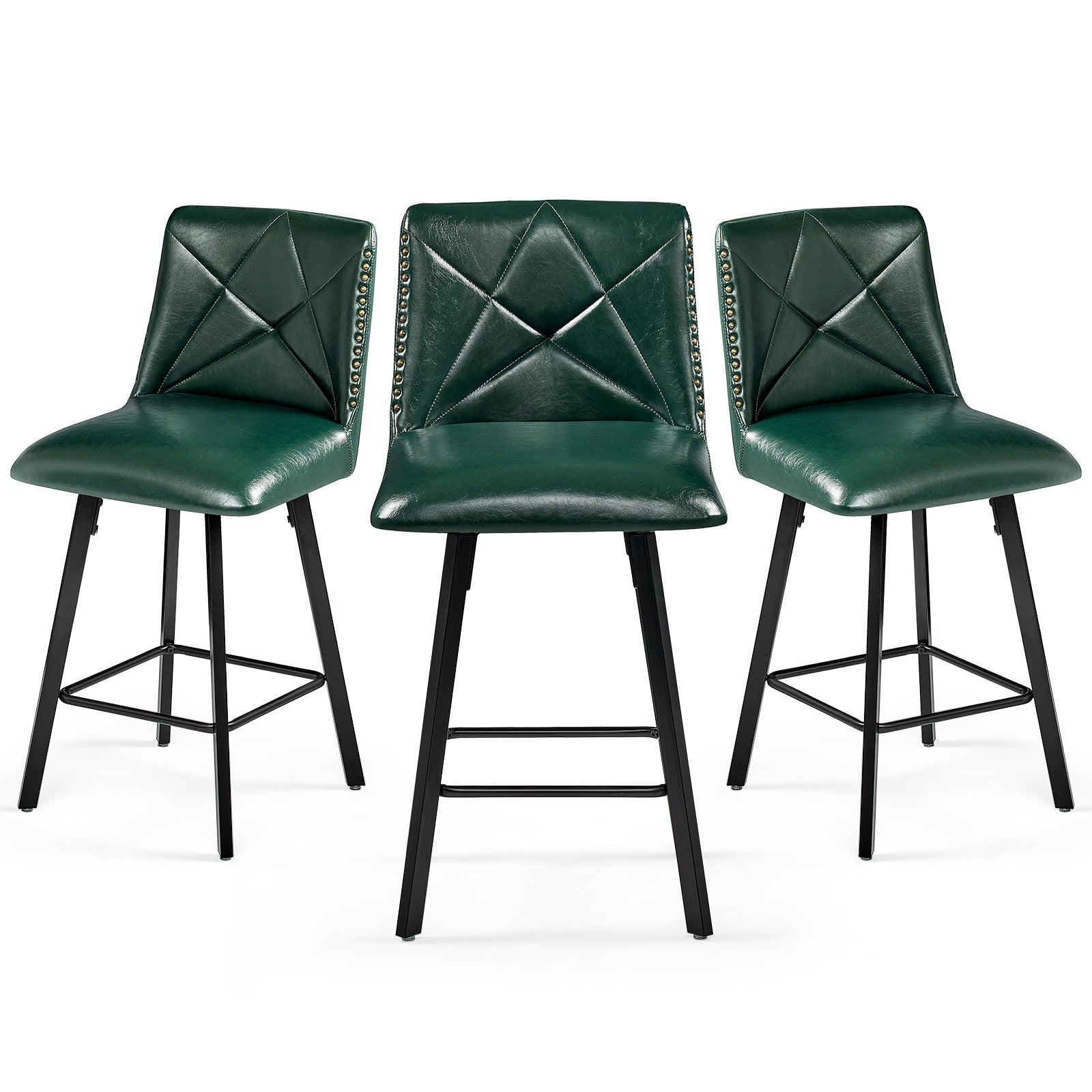 Drlovely Modern Star Bar Stools Set of 2/3/4 with Faux Leather Upholstery