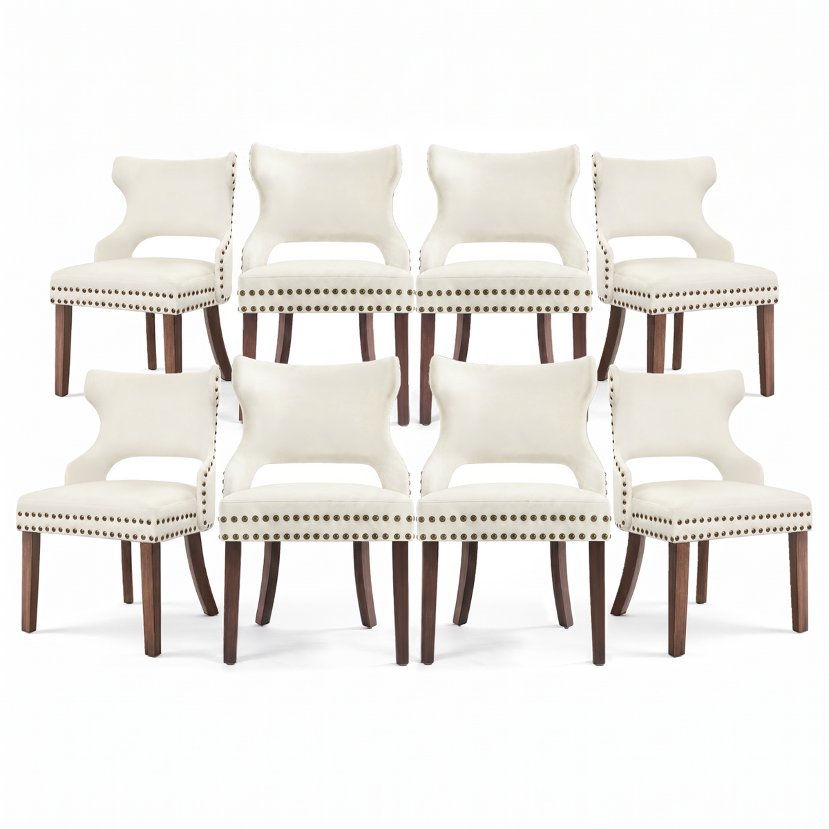 Drlovely Mid Century Modern Upholstered Dining Chair with Nailhead Trim