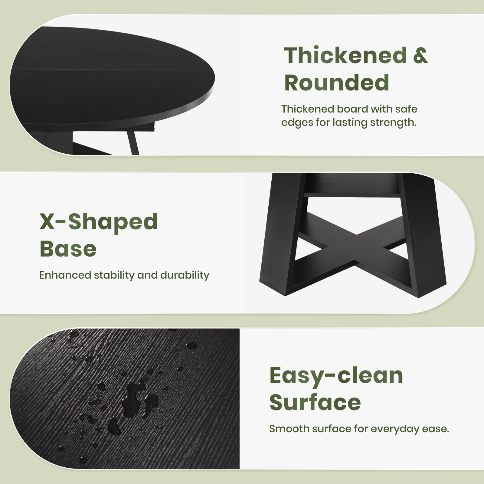 Drlovely Convertible Expandable Round to Oval Dining Tables with Storage Shelf & Stable X Base