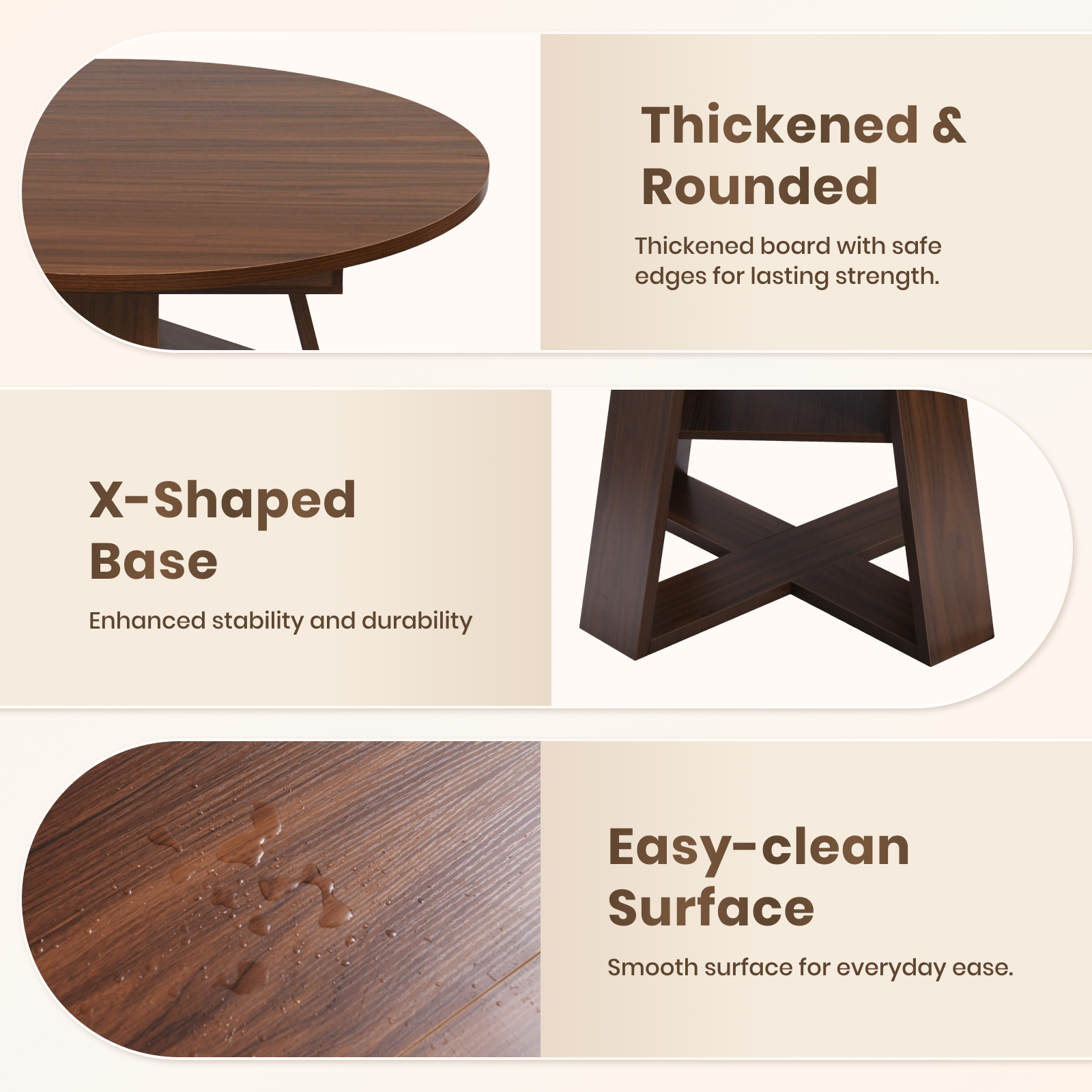 Drlovely Convertible Expandable Round to Oval Dining Tables with Storage Shelf & Stable X Base
