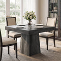 Drlovely Rustic Square Pedestal Waterproof Scratch‑Resistant Wood‑Look Dining Table