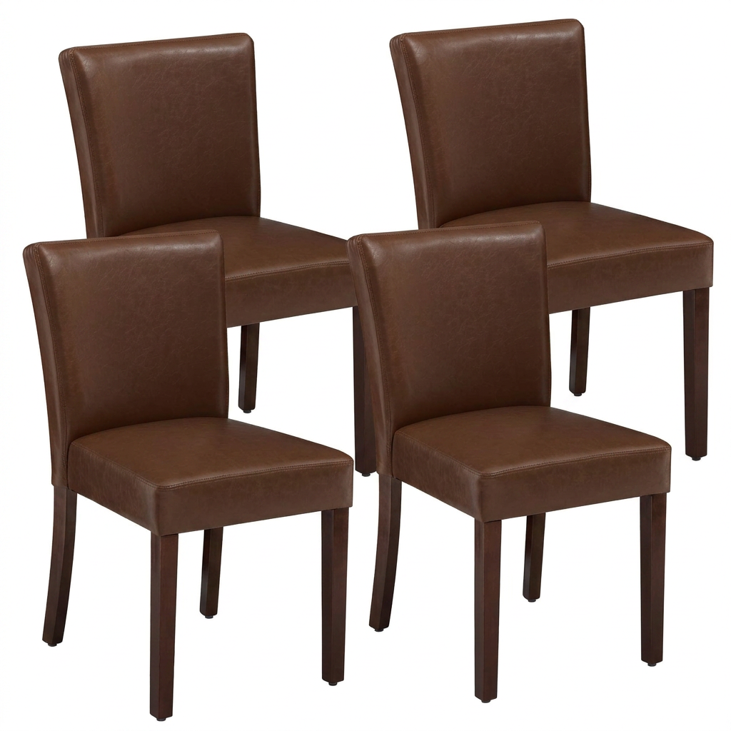 Drlovely Modern High-Back Dining Chairs with Rubberwood Legs