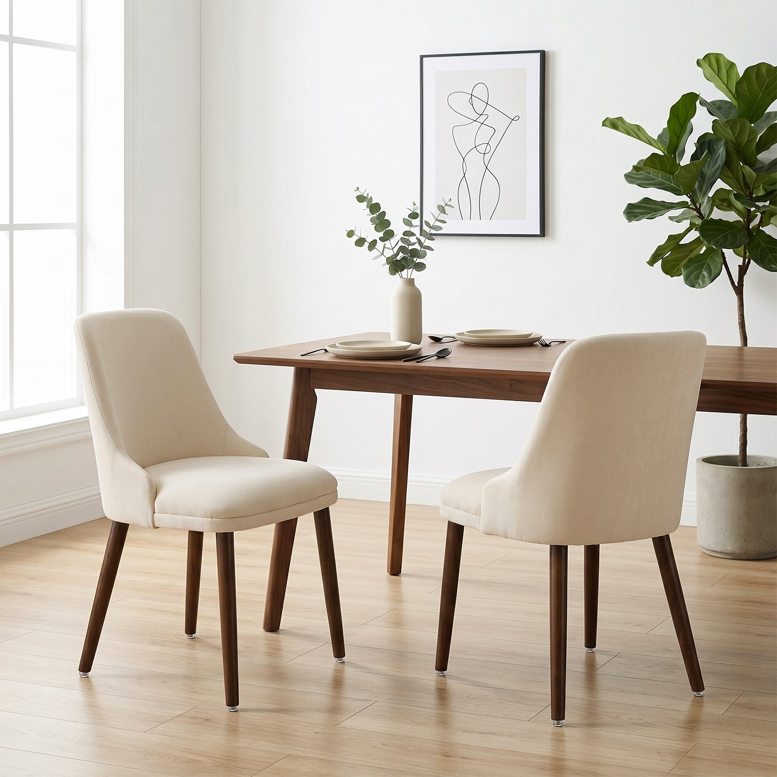 Drlovely Modern Soft Chenille Upholstered Side Chair Dining Chairs