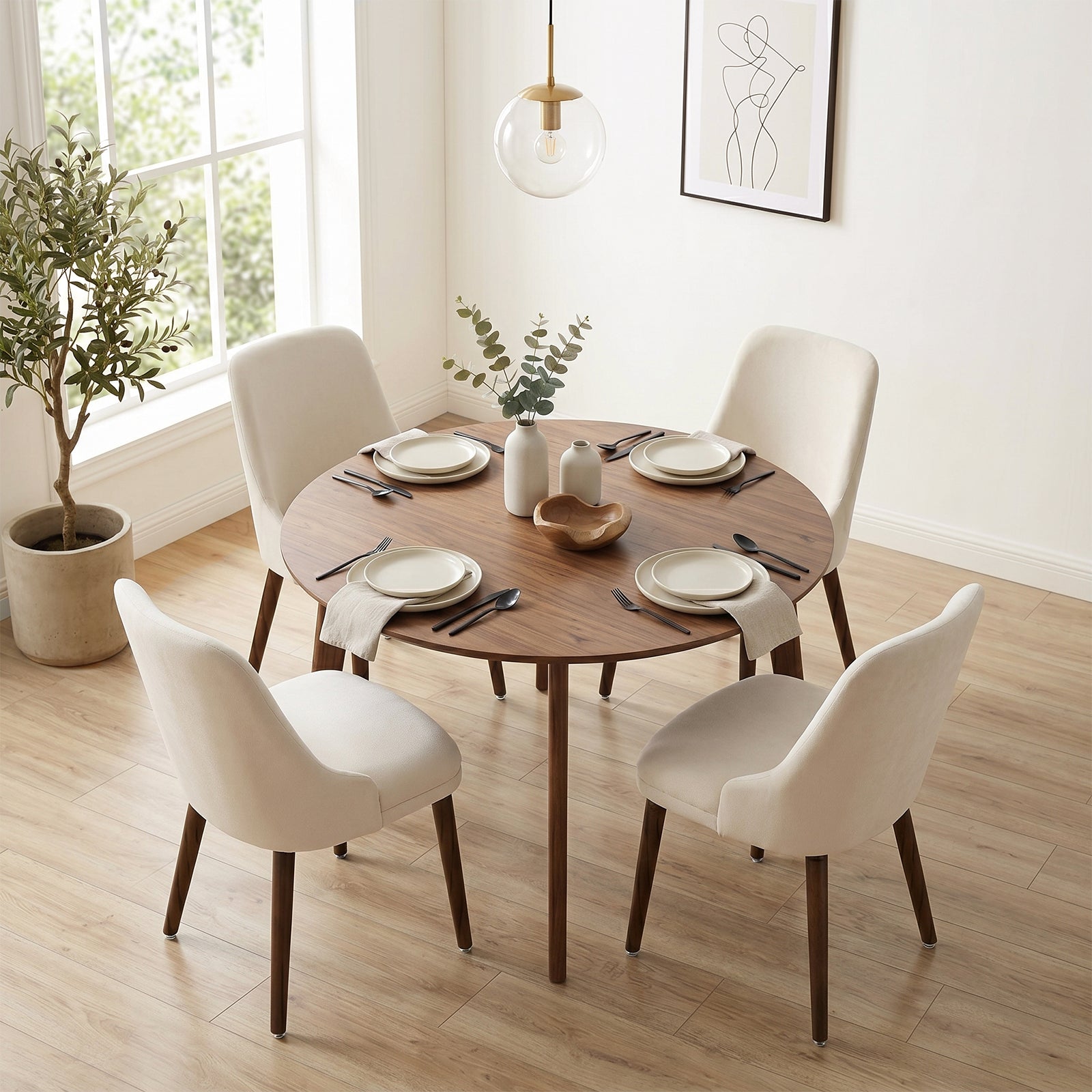 Drlovely Modern Soft Chenille Upholstered Side Chair Dining Chairs