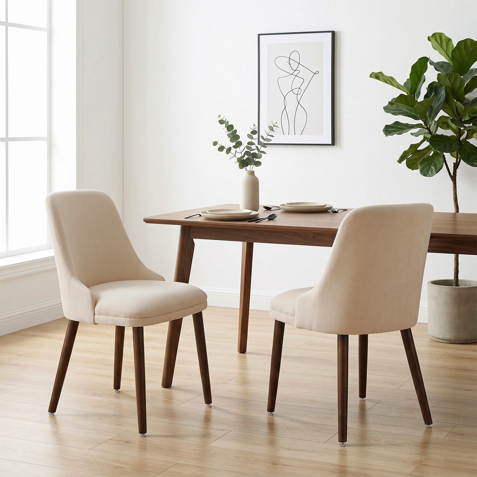 Drlovely Modern Soft Chenille Upholstered Side Chair Dining Chairs