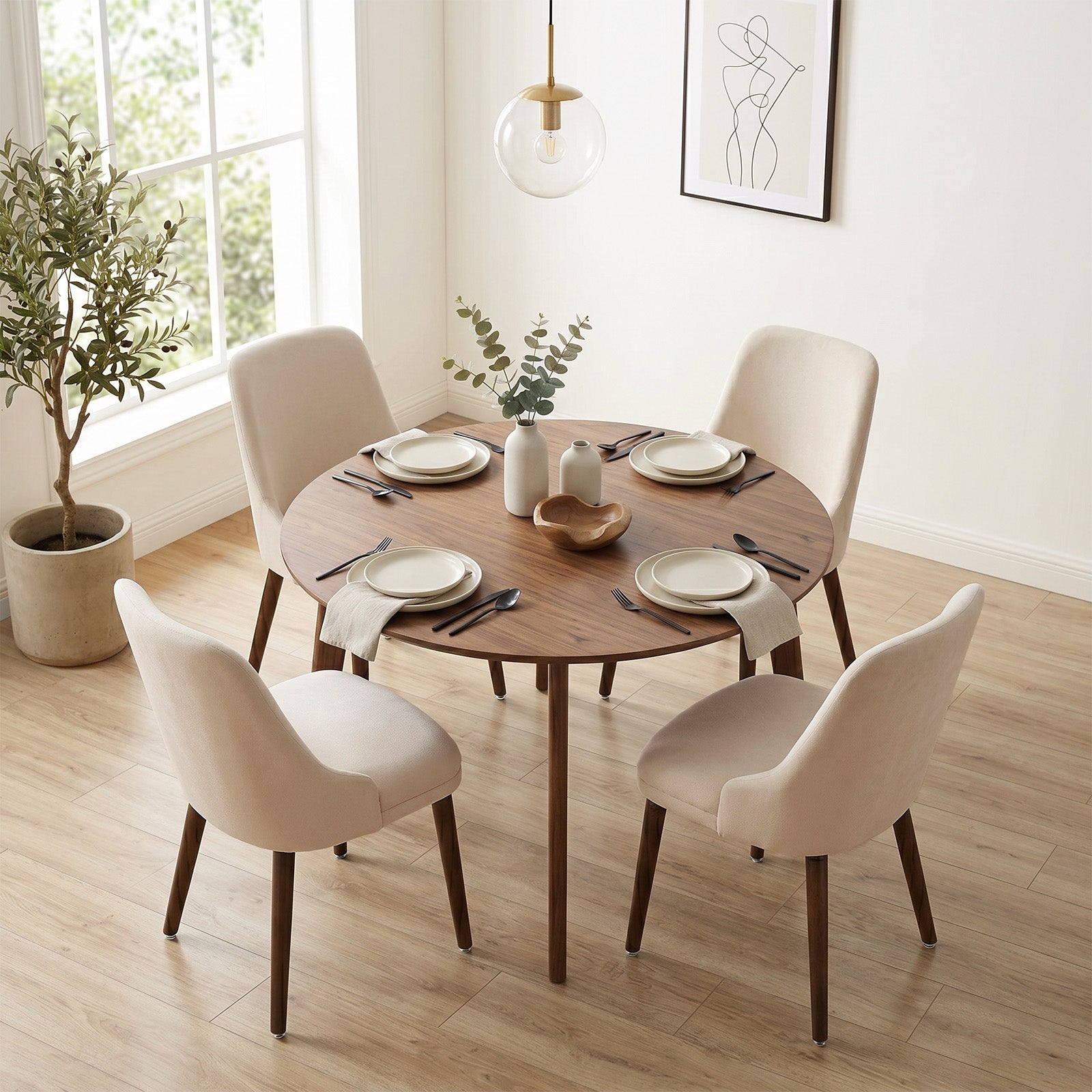 Drlovely Modern Soft Chenille Upholstered Side Chair Dining Chairs