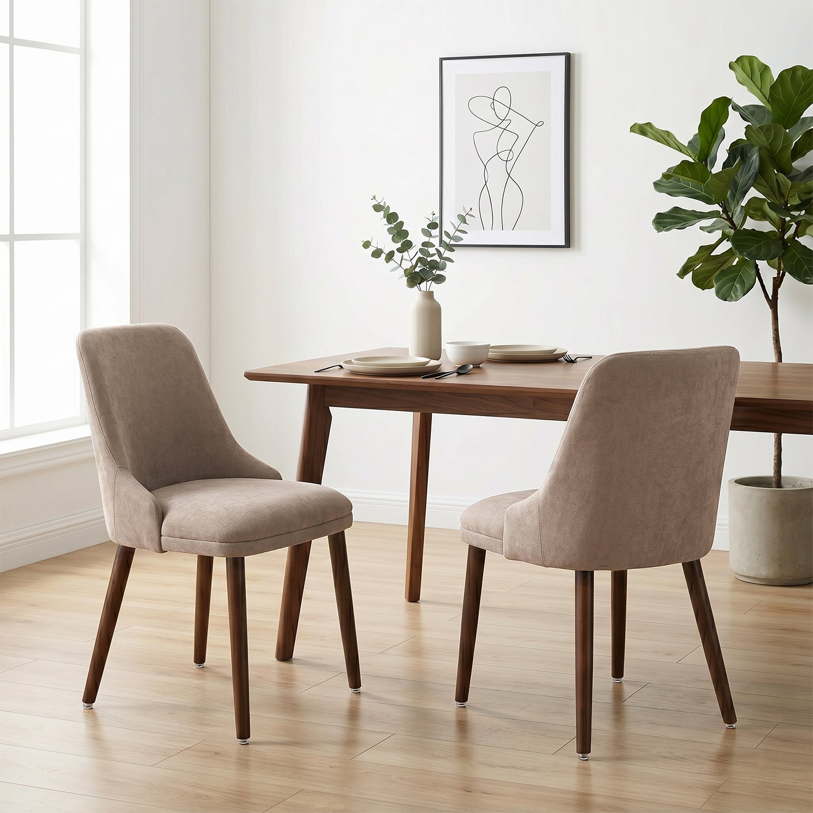 Drlovely Modern Soft Chenille Upholstered Side Chair Dining Chairs