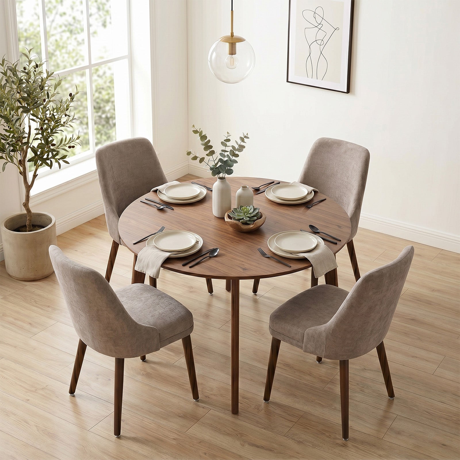Drlovely Modern Soft Chenille Upholstered Side Chair Dining Chairs
