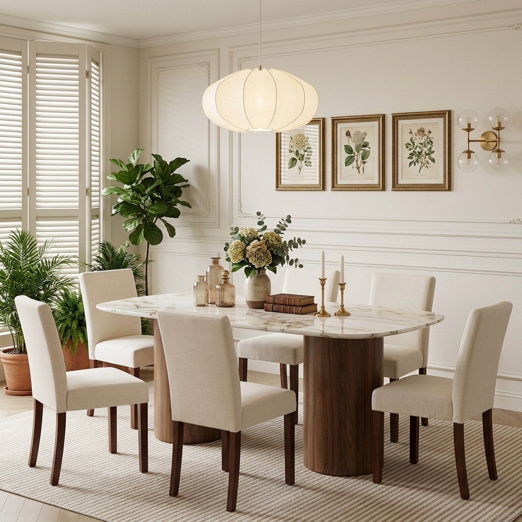 Drlovely Modern High-Back Dining Chairs with Rubberwood Legs